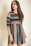 Plus Size Multi Color Mini Dress