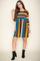 Plus Size Multi Color Mini Dress