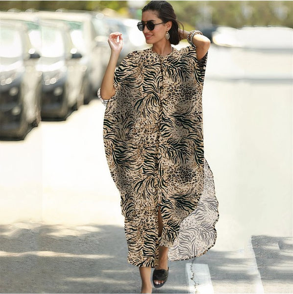 Wide Dress -Animal Print