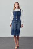 SUSPENDERS DENIM SKIRT