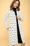 Knit Jacquard Open Coat Plus Size