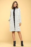 Knit Jacquard Open Coat Plus Size