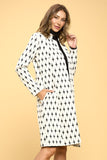 Knit Jacquard Open Coat Plus Size