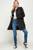 Women DENIM 3/4 QUARTER JACKETS DISTRESSED WASHED