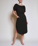 PUFF SLEEVE TULIP SHAPE DRESS