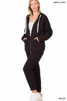 Zipper Hoodie Sweat Jacket & Sweat Pants Set