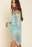 Oversized Fit See-through Pullover Cover up