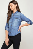 TENCEL TOP DENIM BLOUSE