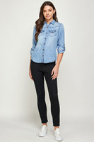 TENCEL TOP DENIM BLOUSE