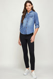 TENCEL TOP DENIM BLOUSE