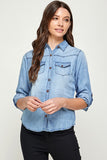 TENCEL TOP DENIM BLOUSE