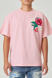 Flower Embroidered Puff Tee