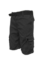 Mens Belted Cargo Shorts Pockets and Belt