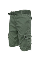 Mens Belted Cargo Shorts Pockets and Belt