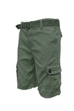 Mens Belted Cargo Shorts Pockets and Belt