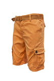 Mens Belted Cargo Shorts Pockets and Belt