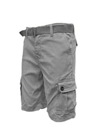 Mens Belted Cargo Shorts Pockets and Belt