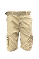 Mens Belted Cargo Shorts Pockets and Belt