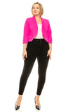 Plus size, solid, waist length blazer cardigan