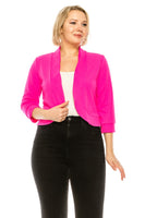 Plus size, solid, waist length blazer cardigan