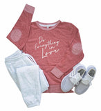 Do Everything in Love Crewneck Elbow Patch Crew