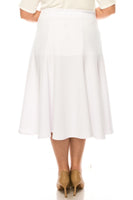 Plus size, paneled, A-line midi skirt