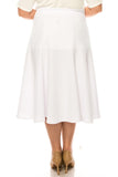 Plus size, paneled, A-line midi skirt