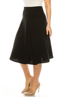 Plus size, paneled, A-line midi skirt