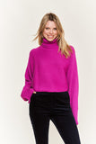 Mock neck wide sleeves top