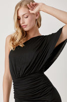 One Shoulder Drape Jersey Dress