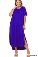 Plus Size Brushed DTY Short Sleeve Maxi Dress