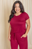 Plus Size Short Sleeve Jumpsuit W/Pocket