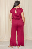 Plus Size Short Sleeve Jumpsuit W/Pocket