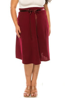 Plus size, solid, A-line, knee length skirt