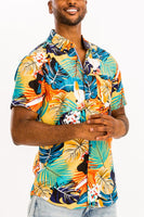 Hawaiian Print Button Down Shirt