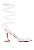 LEWK STRAPPY TIE UP SPOOL HEEL SANDALS