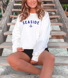 Seaside with Anchor CrewNeck Graphic Sweatshirt