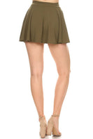 Solid A-line Mini Skirt