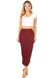 Solid Midi Pencil Skirt