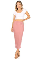 Solid Midi Pencil Skirt