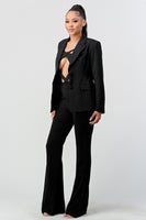 Black sexy cutout two pcs suit