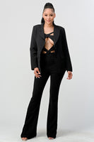 Black sexy cutout two pcs suit