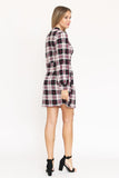 High Neck Plaid Sheath Plus Size Dress