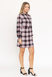 High Neck Plaid Sheath Plus Size Dress