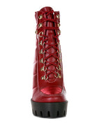 SCOTCH High Heel Quilted Satin Biker Boots