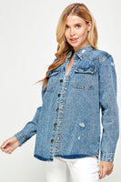 Women's Distressed Denim Shirts