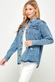 Women's Distressed Denim Shirts