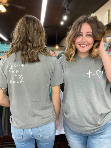 Jesus Has My Back Plus Size Graphic Tee