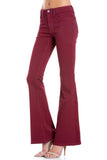 high waist flare denim pants chocolate