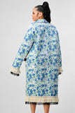 FLORAL PRINT TASSLE TRENCH COAT